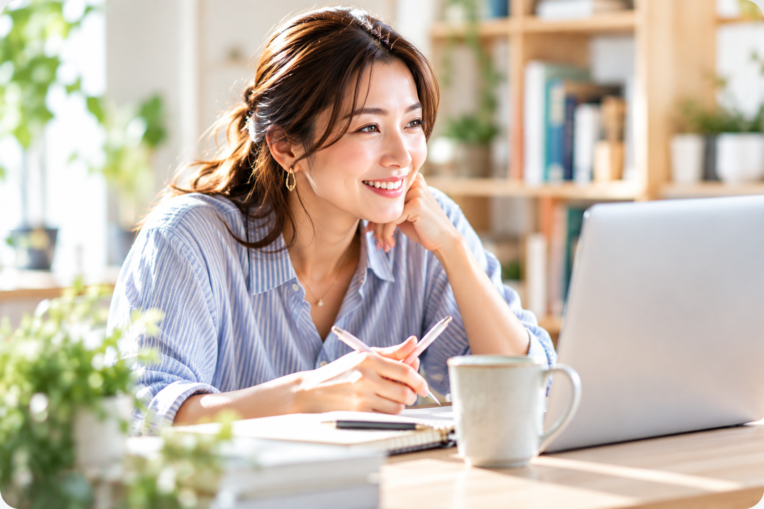 仕事をしながらこれからを考える女性